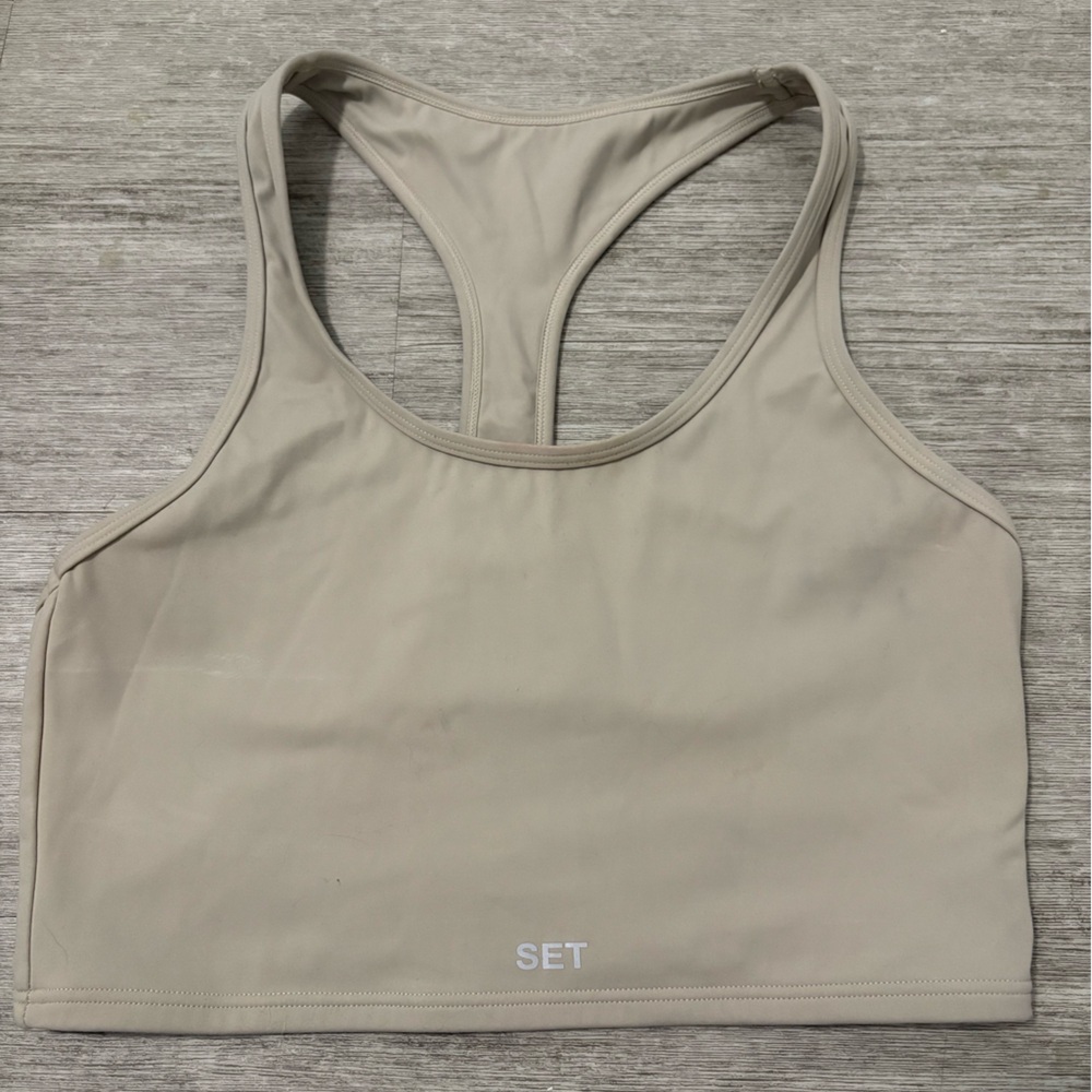 SET Active Women's Racerback Sports Bra in Beige